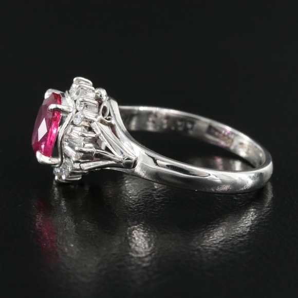 Platinum 1.11CT RUBY and Diamond Ring With GIA Report - Picture 6 of 9